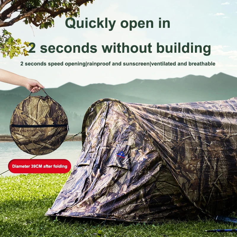 1 Person Camping Quickly Open Tent Automatic Pop Up Tourist Awning Nature Hiking Winter Fishing Naturehike Beach Camouflage Camp