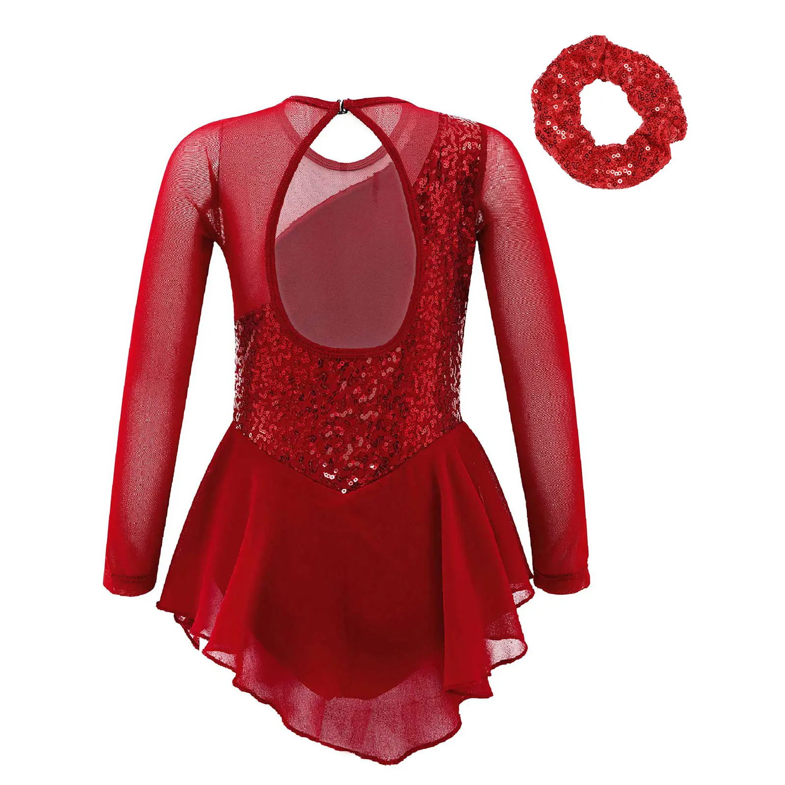 Vestido de dança para meninas, bailarina, traje de dança de salão, manga comprida floral, vestido collant, roupa dançarina infantil, jazz, latim, samba