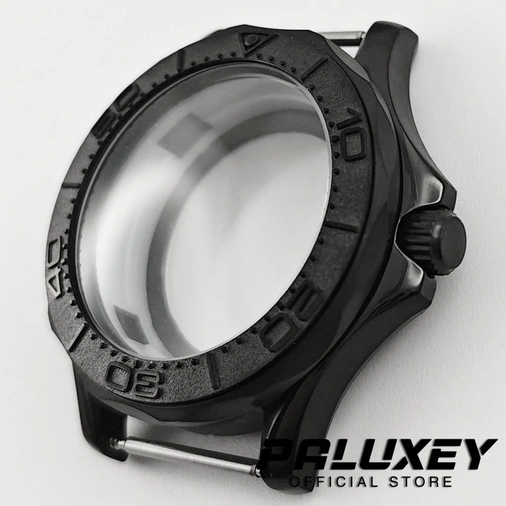PVD Black NH35 41mm Watch Case Parts For Seamaster 300 for NH34 NH35 NH36 Movement 10ATM Water Resistant Stainless Steel Mod