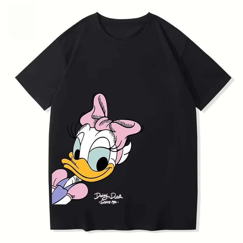 ديزني دونالد داك الإبداعية تي شيرت مطبوع موضة تنوعا الرجال النساء تي شيرت غير رسمي الصيف 100% القطن تي شيرتات قصيرة الاكمام