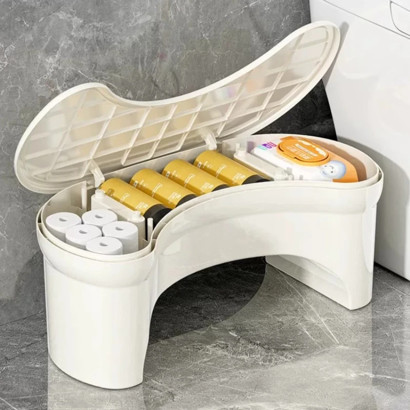 Plastic Toilet Stool 35 Degree Squat Toilet Foot Stool Anti‑Slip Plastic Bathroom Potty Step Stool Healthy Adults Bathroom House