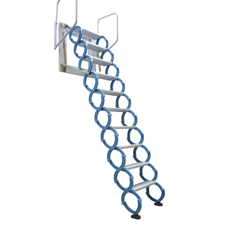 and outdoor wall-mounted loft stairs villa duplex telescopic ladder folding invisible stretching ladder wall-mounted stairs
