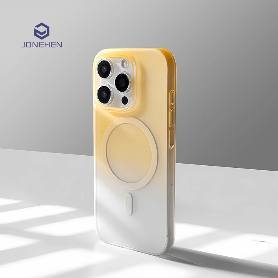 Funda de carga inalámbrica magnética transparente mate degradado ultrafino para iPhone 17 Air 16 15 14 13 12 Pro Max para cubierta dura de PC Magsafe