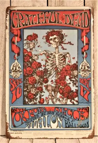 m1,The Grateful Dead Tin Sign Live in Concert Tour Vintage Ad Metal Poster XZ-Aluminum