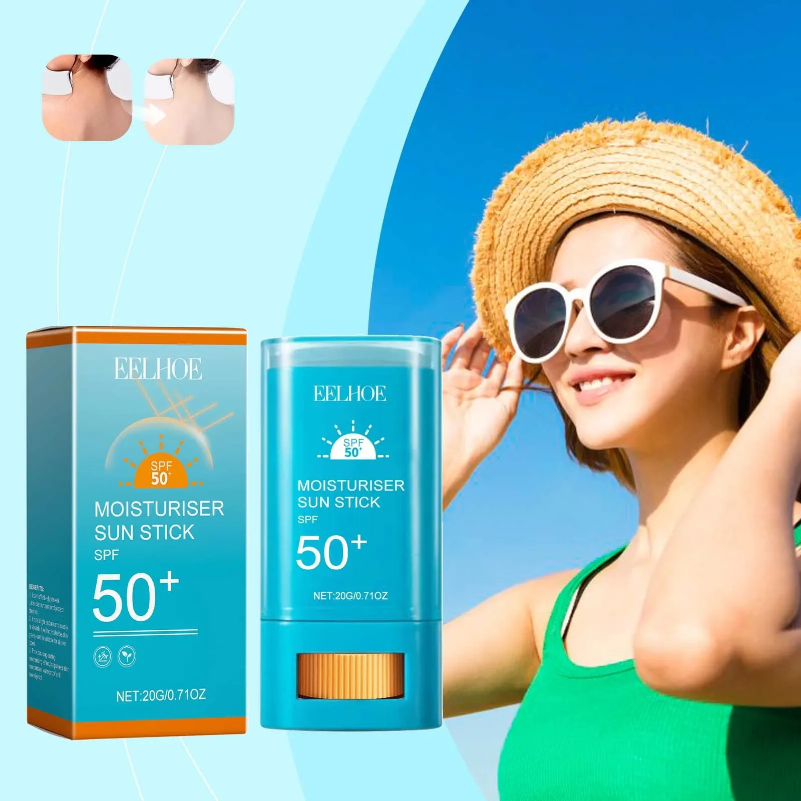 EELHOE كريم وقاية من الشمس SPF 50 مضاد للأشعة فوق البنفسجية مضاد للأكسدة ترطيب منعش مقاوم للماء زيت الوجه كريم الشمس للتحكم #1