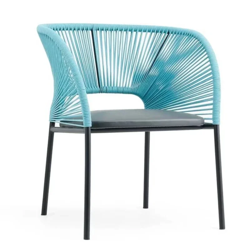

2020 new pu seat cushion upholstery office hotel modern leisure chair furniture blue rope for sale