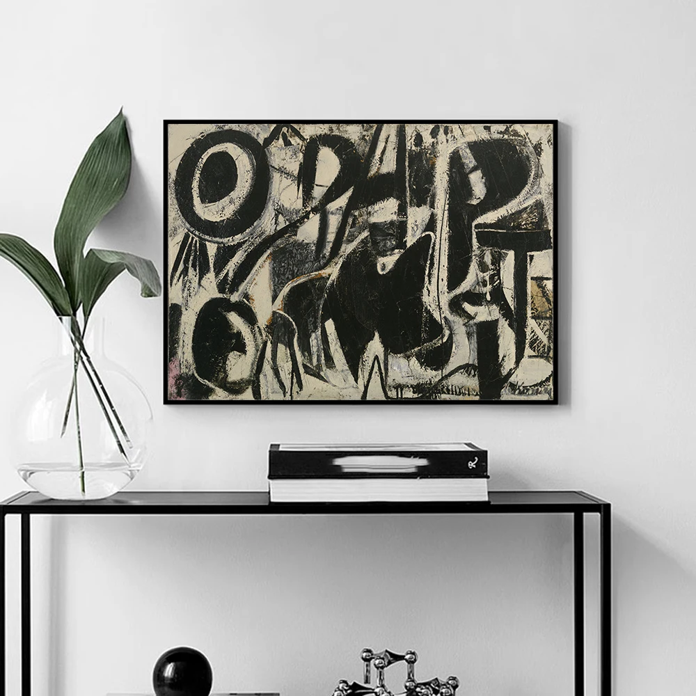 Canvas Print Painting Poster Abstract alphabet doodle Modern Art Living Room Bedroom Porch Sofa Background Home Wall Decoration