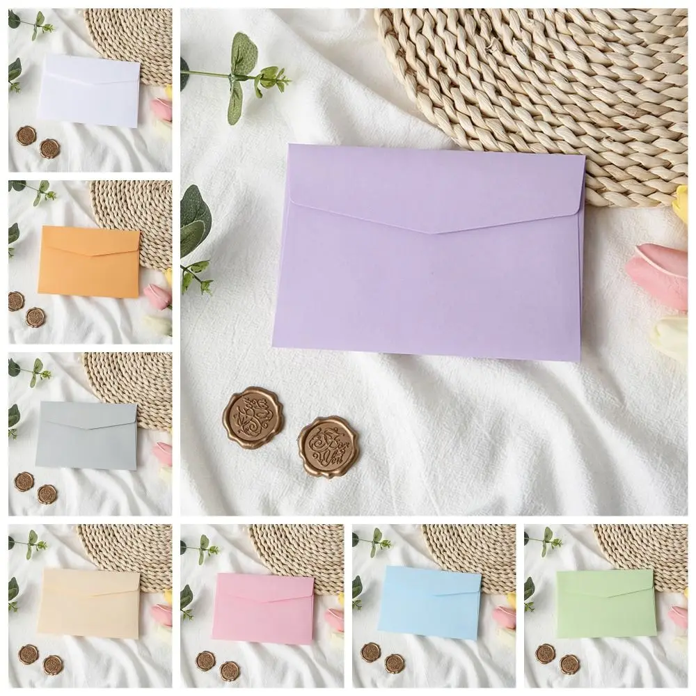 10pcs Mini Macaron Color Envelopes Blank High Appearance Invitation Cards Candy Color DIY Macaron Color Greeting Cards Postcard