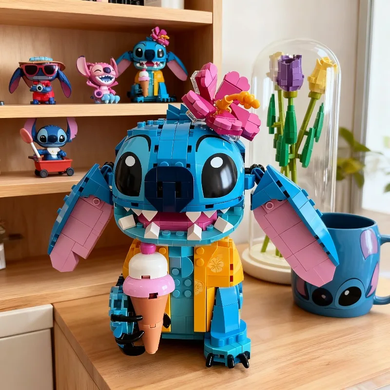 مكعبات بناء جديدة من Stitch Angel CP 2025 - ألعاب كرتونية كبيرة الحجم مع آذان متحركة هدية تجميع للأطفال للأولاد والبنات لأعياد الميلاد #2