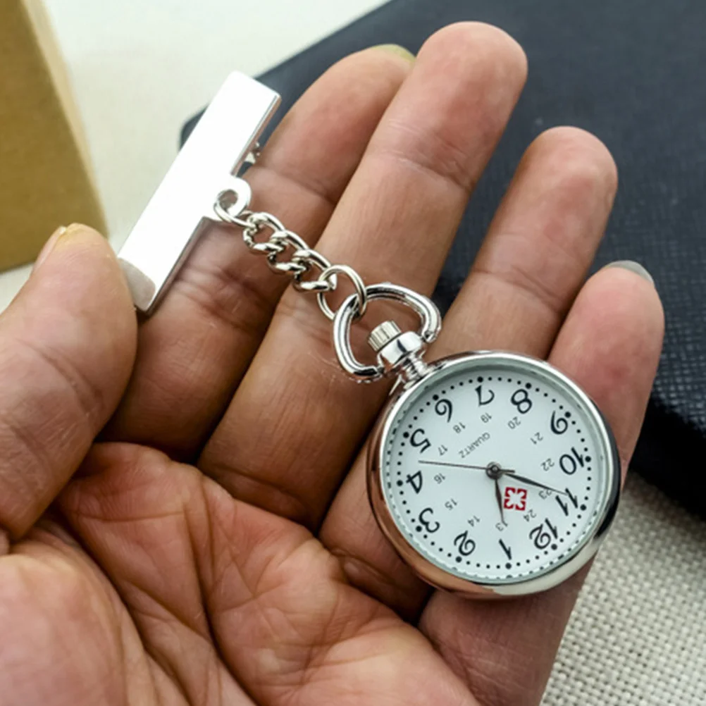 1Pcs Digital Nurse Hanging Watch Sturdy Alloy Smooth Glass Easy Wear Practical Gift Nursing Students Pin Design Stable