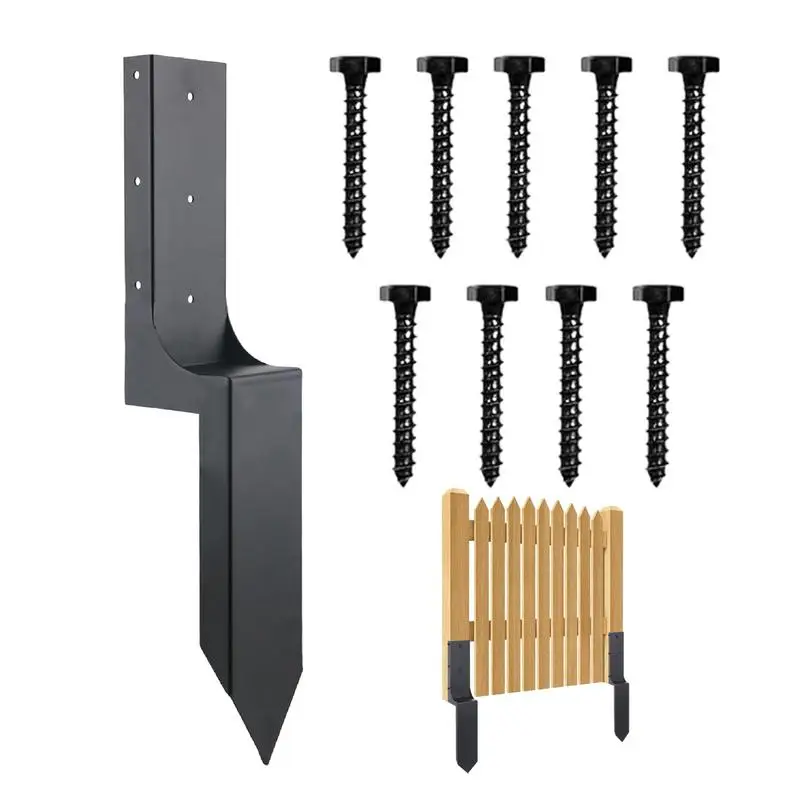 

Fence Post Stakes Garden Ground Spike Wooden Fences Post Support Fence Post Repair Kit Metal Stakes Quick Fence Mender For