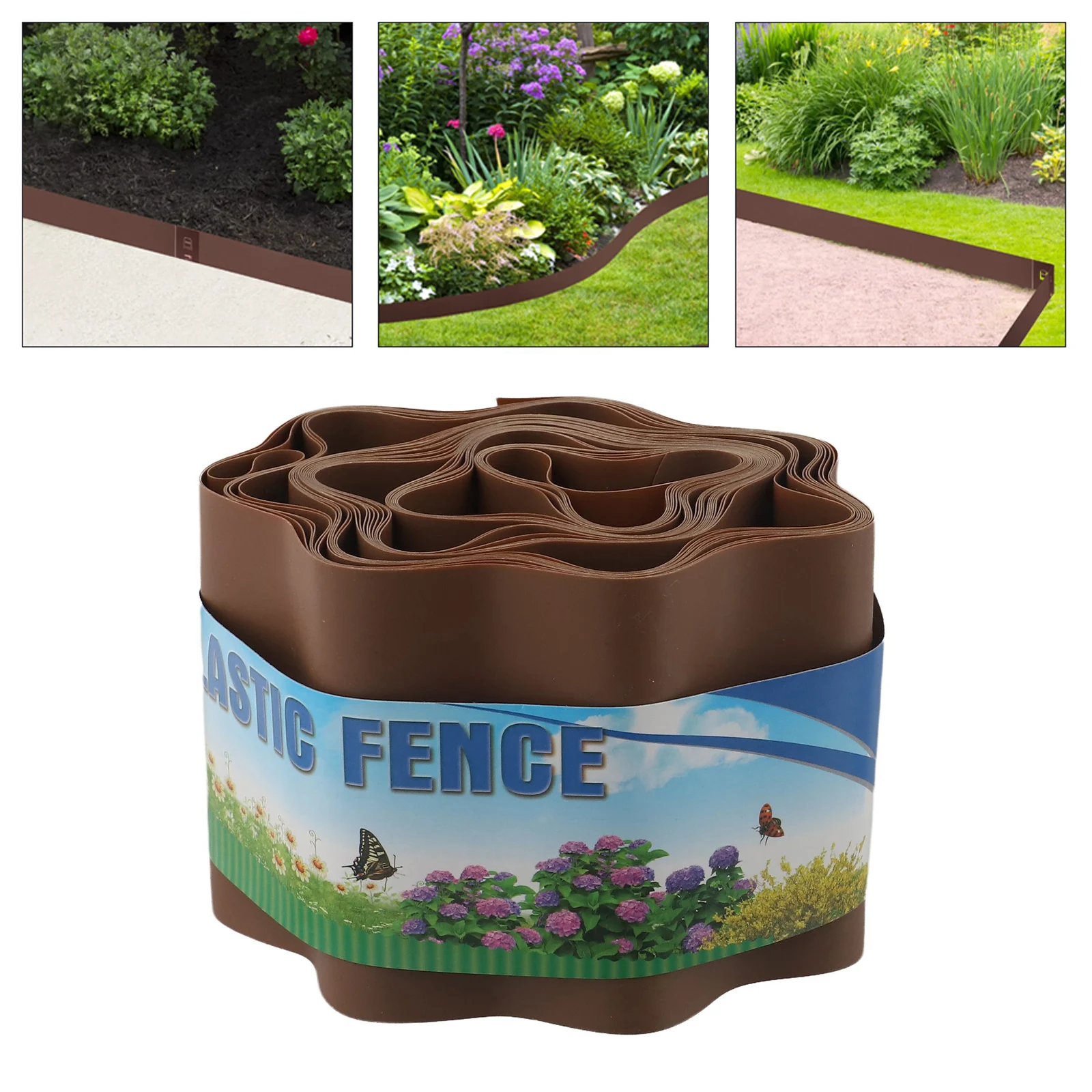 1pcs Garden Grass Lawn Edge Border Fence Path Flexible Lawn Edging Border Fence PP Plastic 10cm*9m /15cm*9m /20cm*9m