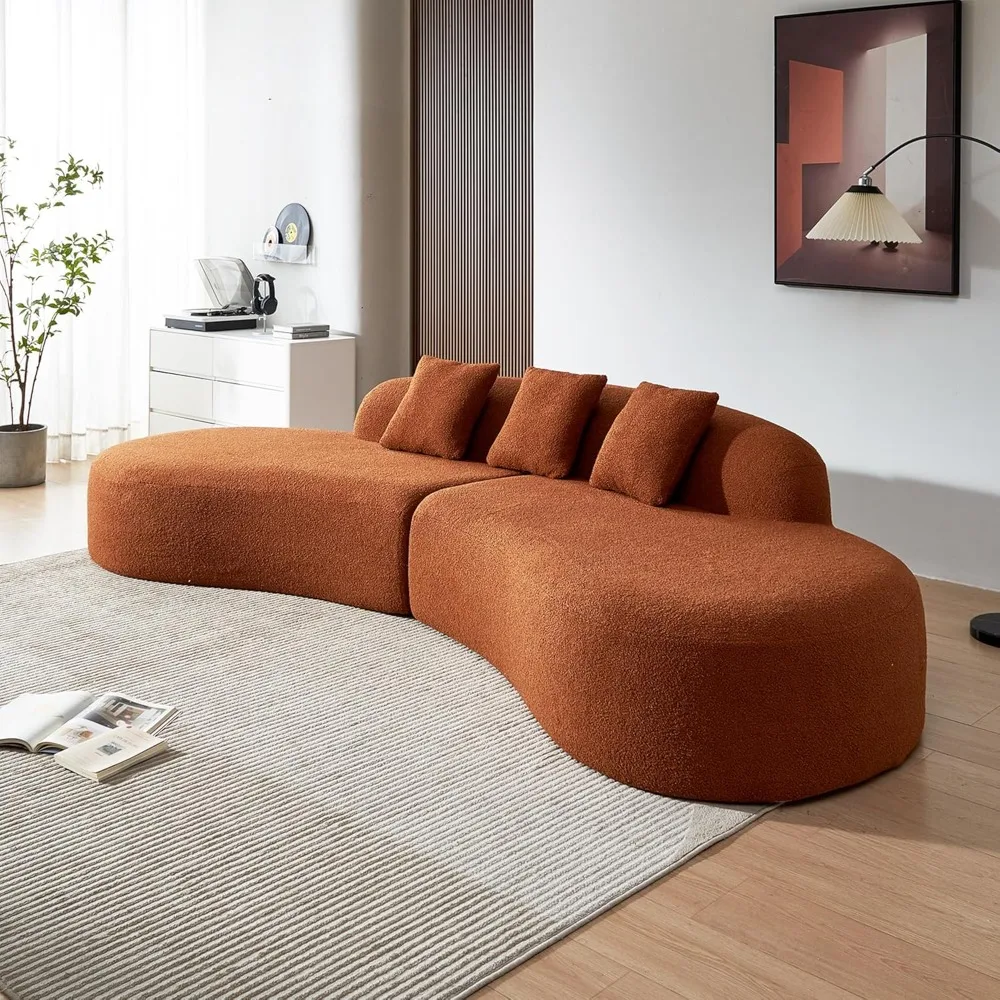 

119.29“ Modern Curved Sectional Sofa, Comfortable Upholstered Foam-Filled Sectional Sofa Couch, Oversized Cloud Sofa