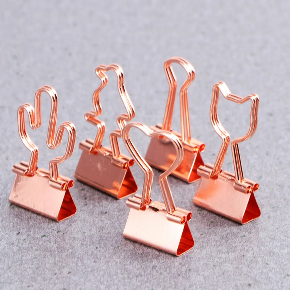 15Pcs Bright Color Office Clips Set Multi-Function Document Fixing Binder Clips for Files Notes Envelopes Paper School Home