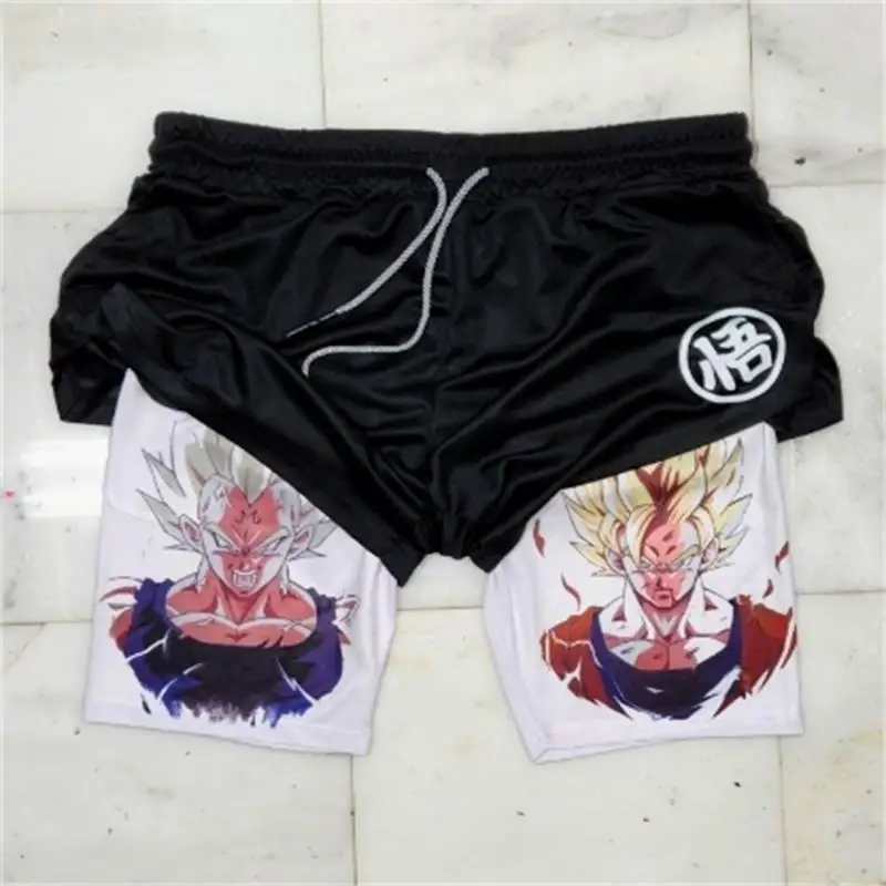 Berserk Shorts para homens, calças, calças, roupas esportivas, 2 en 1