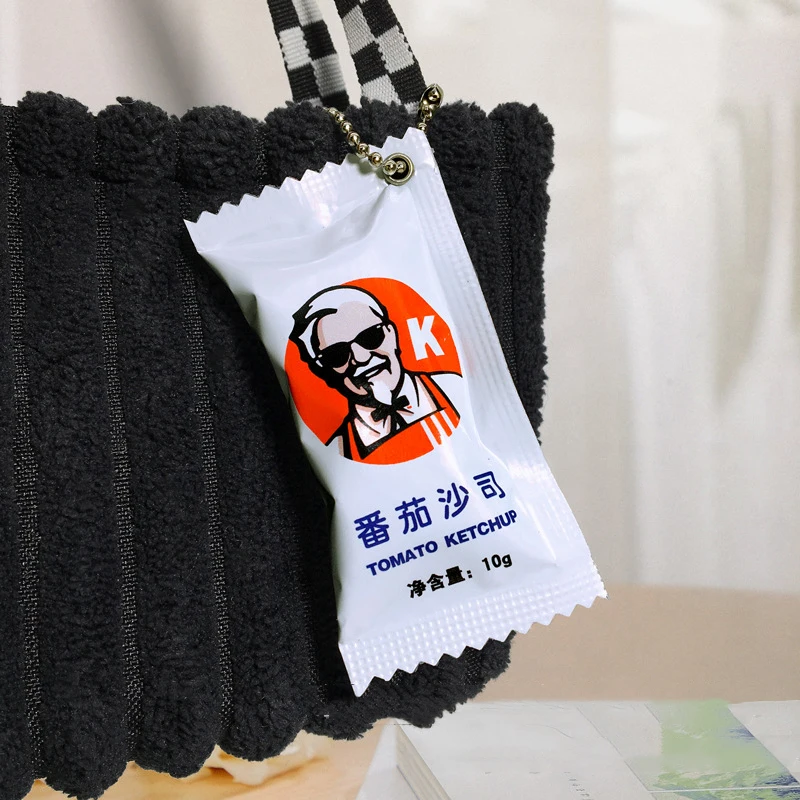 محاكاة كاتشب الطماطم المفاتيح مضحك الغذاء الصغير اللعب كاتشب حقيبة قلادة هاتف الإبداعية حقيبة اكسسوارات الديكور الهدايا