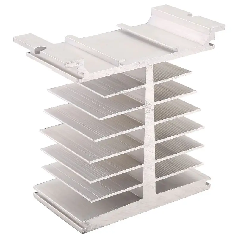 AT05-10A-120A Solid State Relay SSR Da AA DD Aluminum Fins Single Phase Aluminum Heat Sink Dissipation Radiator Rail Mount
