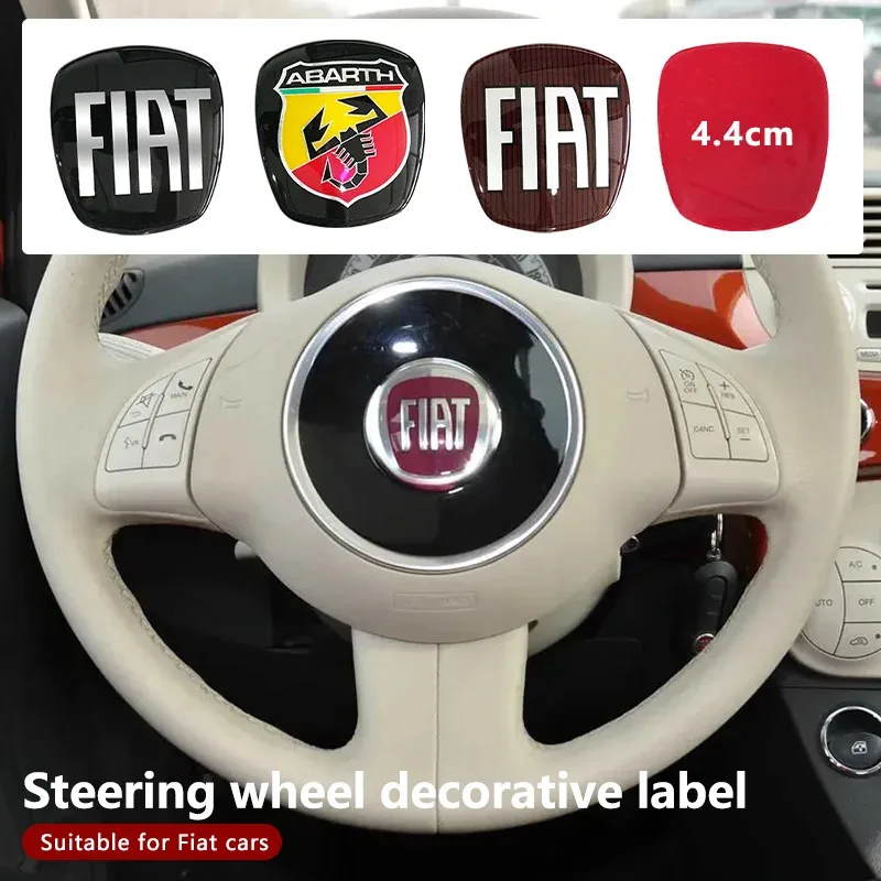 

1 шт. 44 мм эмблема на руль, центральная наклейка на руль для FIAT 500 Linea Grande Punto Panda, автомобильные аксессуары