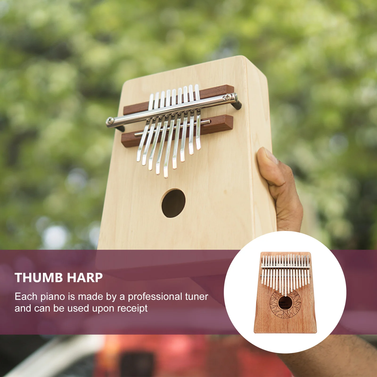 

Portable Thumb Piano Kalimba Musical Instrument Body Comfortable Design Easy Practice Beginner Friendly Clear Sound
