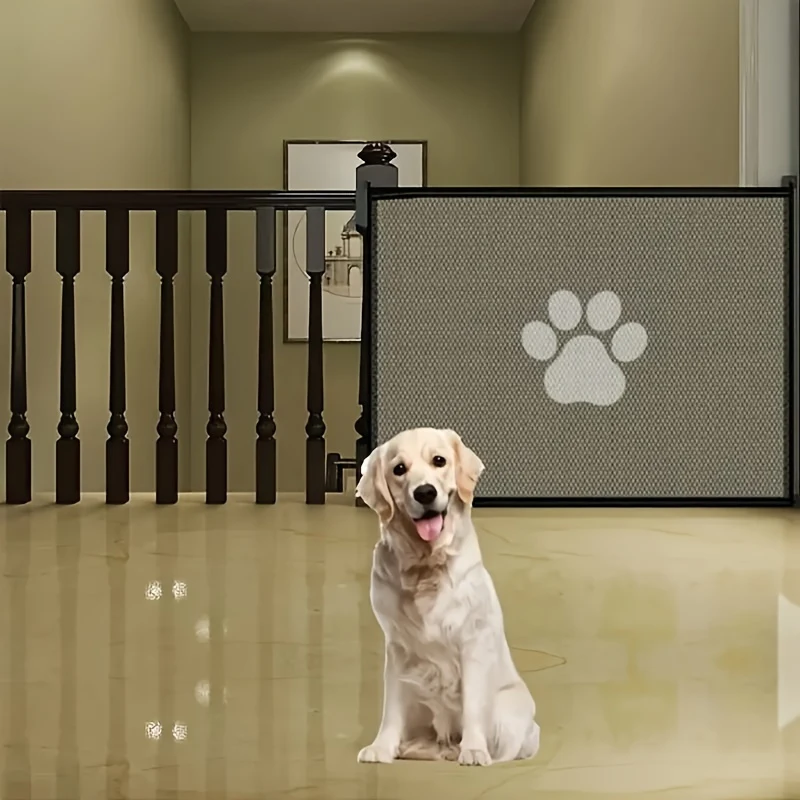Pet Dog Barrier Fences With 4pcs Hook Pet Isolated Network Stairs Gate New Folding Breathable Mesh Playpen For Dog Safety Fence