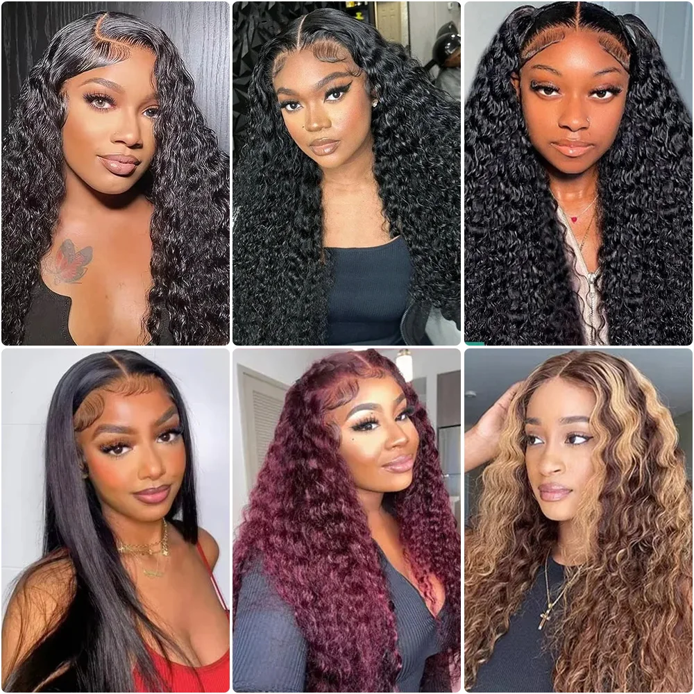 200% Density 13x6 Hd Lace Frontal Wigs Brazilian 34 38 Inch Deep Wave Human Hair 5x5 Lace Front Wig For Black Women Pre Plucked image 4