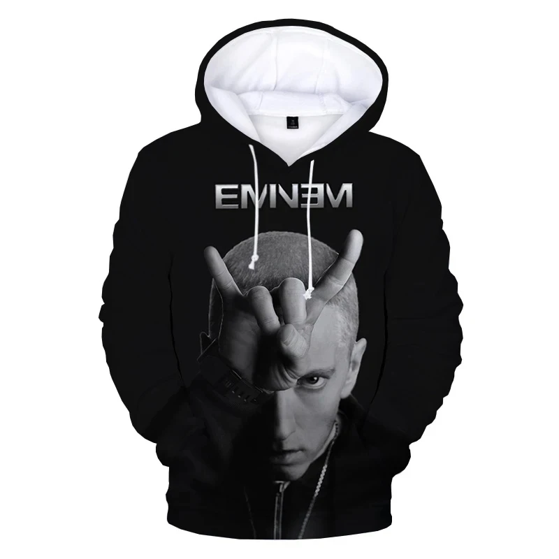 Rapper 3D Printed Eminem Hoodies Hip Hops Long Sleeve Sweatshirts Men Women Hoodie Autumn Hooded for Men Fashion Pullovers