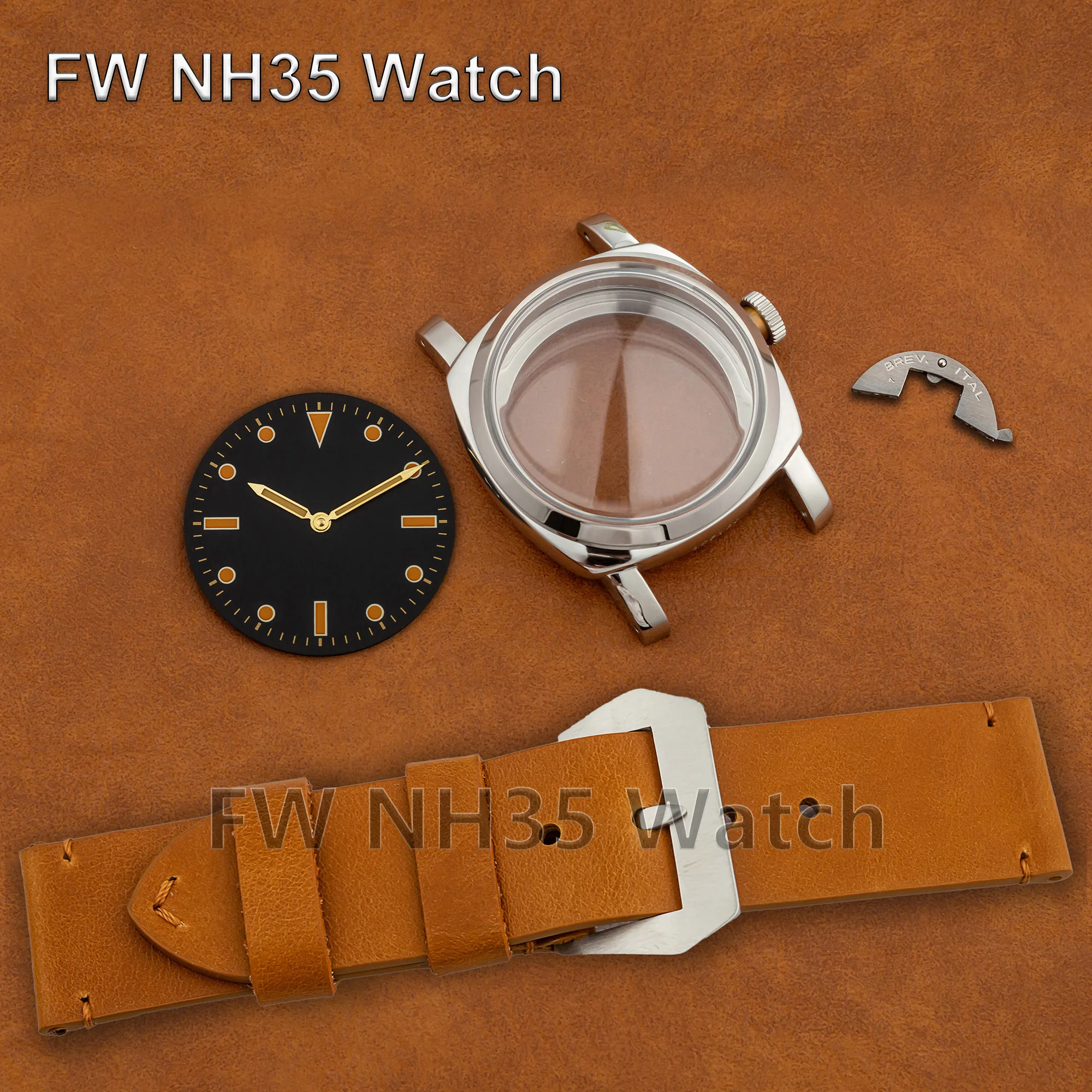 

Watch Case for PAM 6152 Watch Mod Parts Repair Tool Genuine Leather 47mm Case fit ETA 6497/6498/ST3600 Automatic Movement