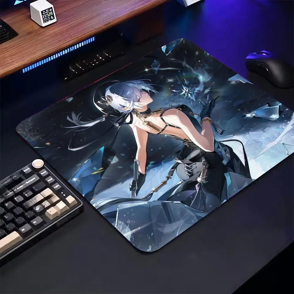 Gamer W-Wuthering WaveS Mouse Pad Cartoon rubber Small mouse pad desktop computer office keyboard e-sports ROGs game