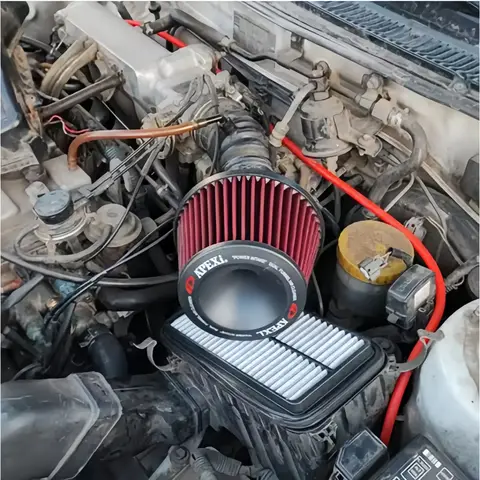 76mm Air Filter Power Intake High Performance Racing Universal JDM Dual Funnel Adapter Cold Air Intake Filter For Apexi 8 best sales apexi - №1