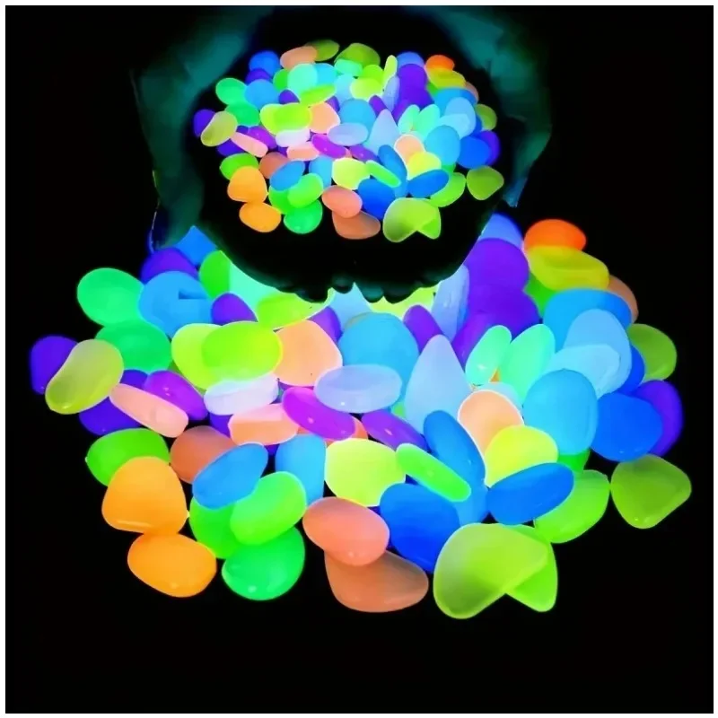 Glow in the Dark Mini Pebbles 5-8mm 0.26g Luminous Gravel for Aquarium Fish Tank Garden Micro Scene Decor