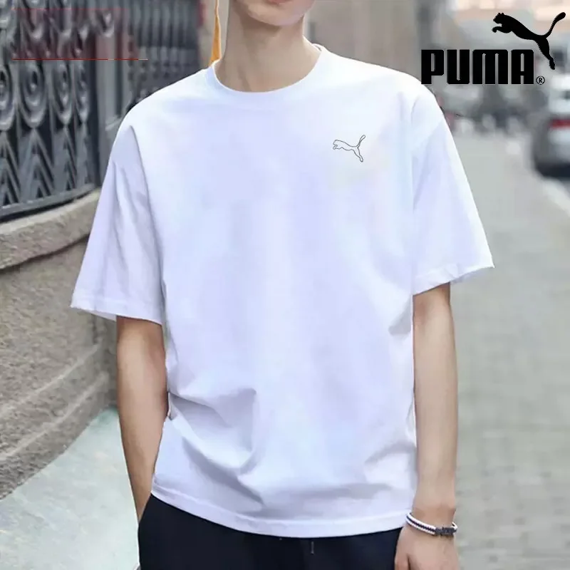 Puma Quick-Dry T-shirt for Men - Summer Breathable Loose-Fitting Running Sport White Short Sleeve - Hot Sale 587212-02