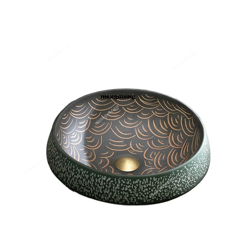 RR Retro round basin semi-embedded wash basin toilet wash basin
