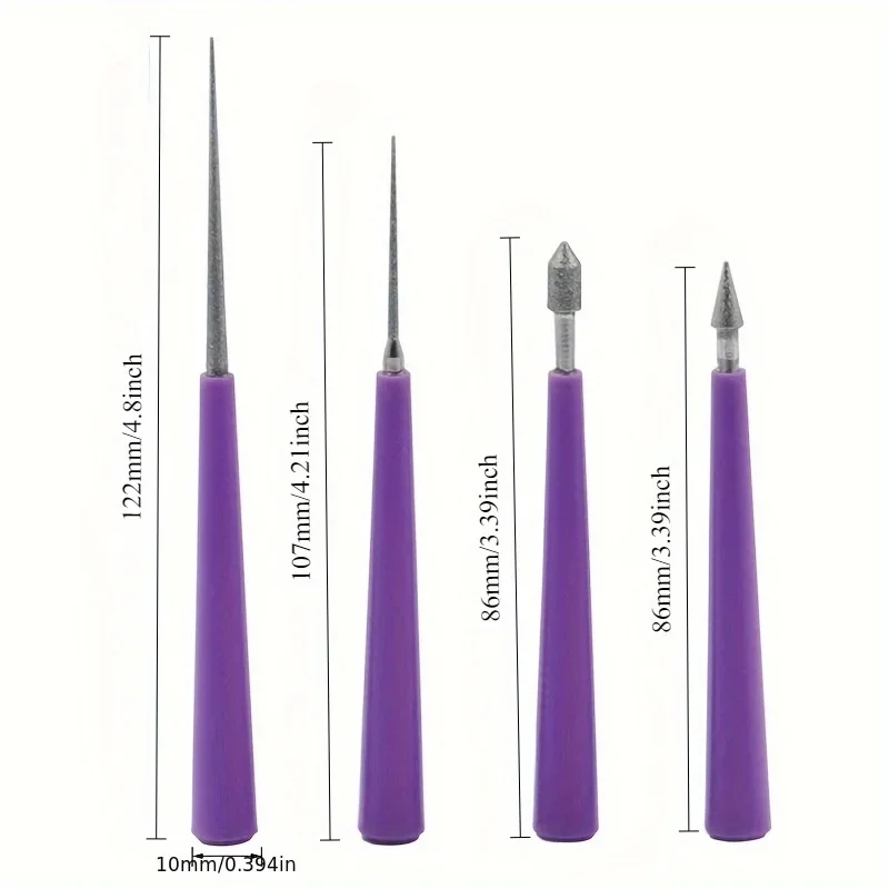 4pcs Diamond Tipped - Bead Reamera Tool - 4pcs Beading Hole Enlarger for DIY Jewelry Making