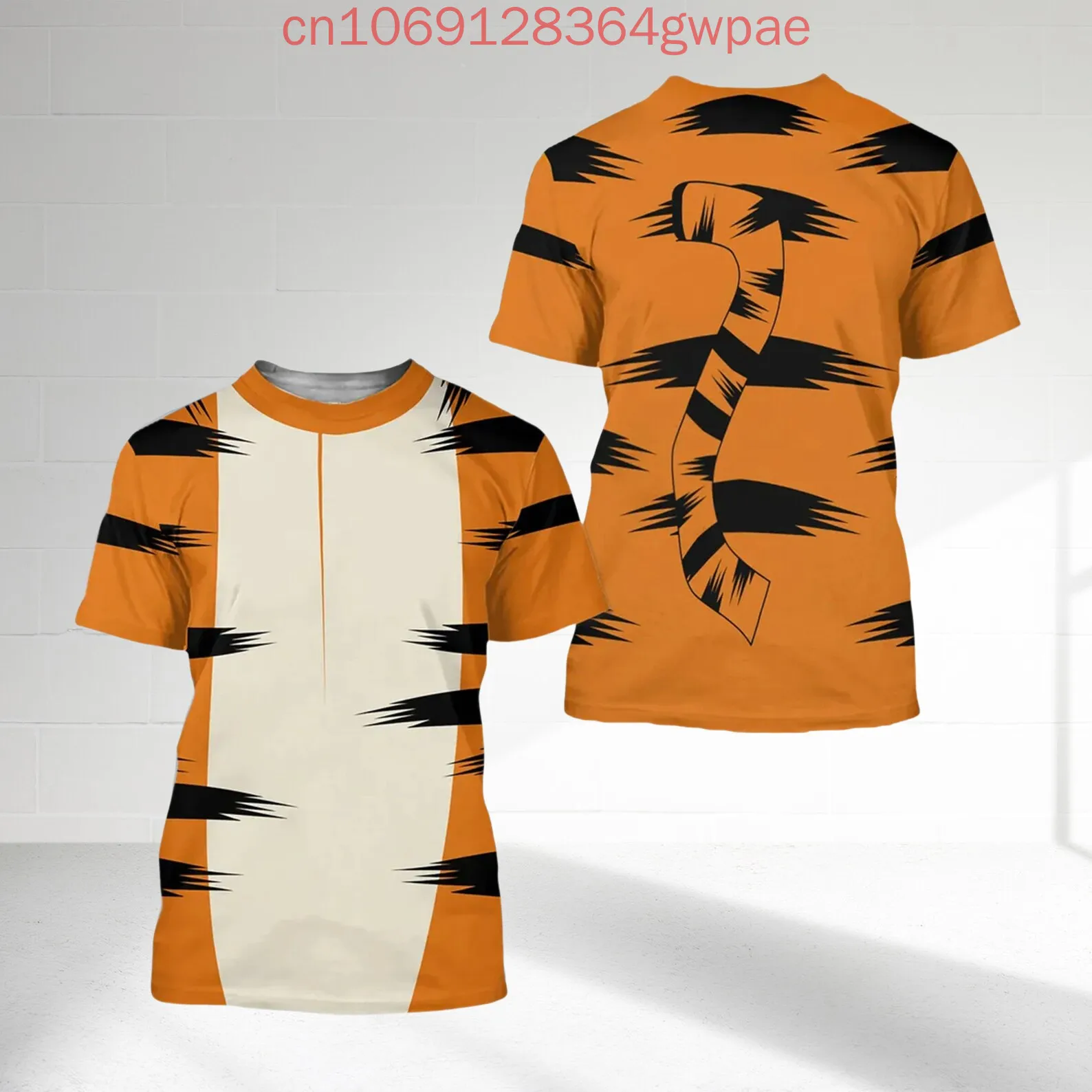 

Tigger Cosplay 3D Print Short Sleeve T-shirt Men's Women's Casual Tops Disney Winnie the Pooh Summer Cartoon Oversized T-shirt
