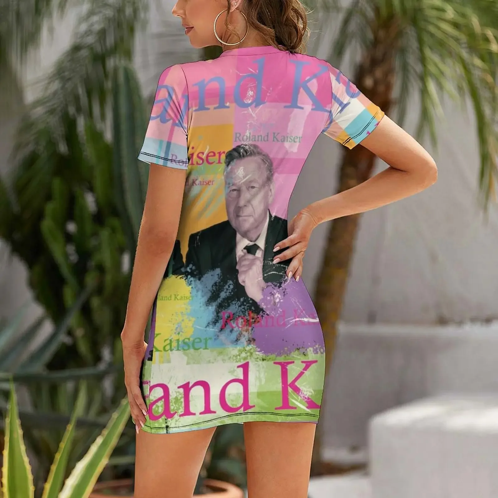 Roland Kaiser portrait Short-Sleeved Dress womens dress luxury evening dresses 2025 Long dress long dresses for women