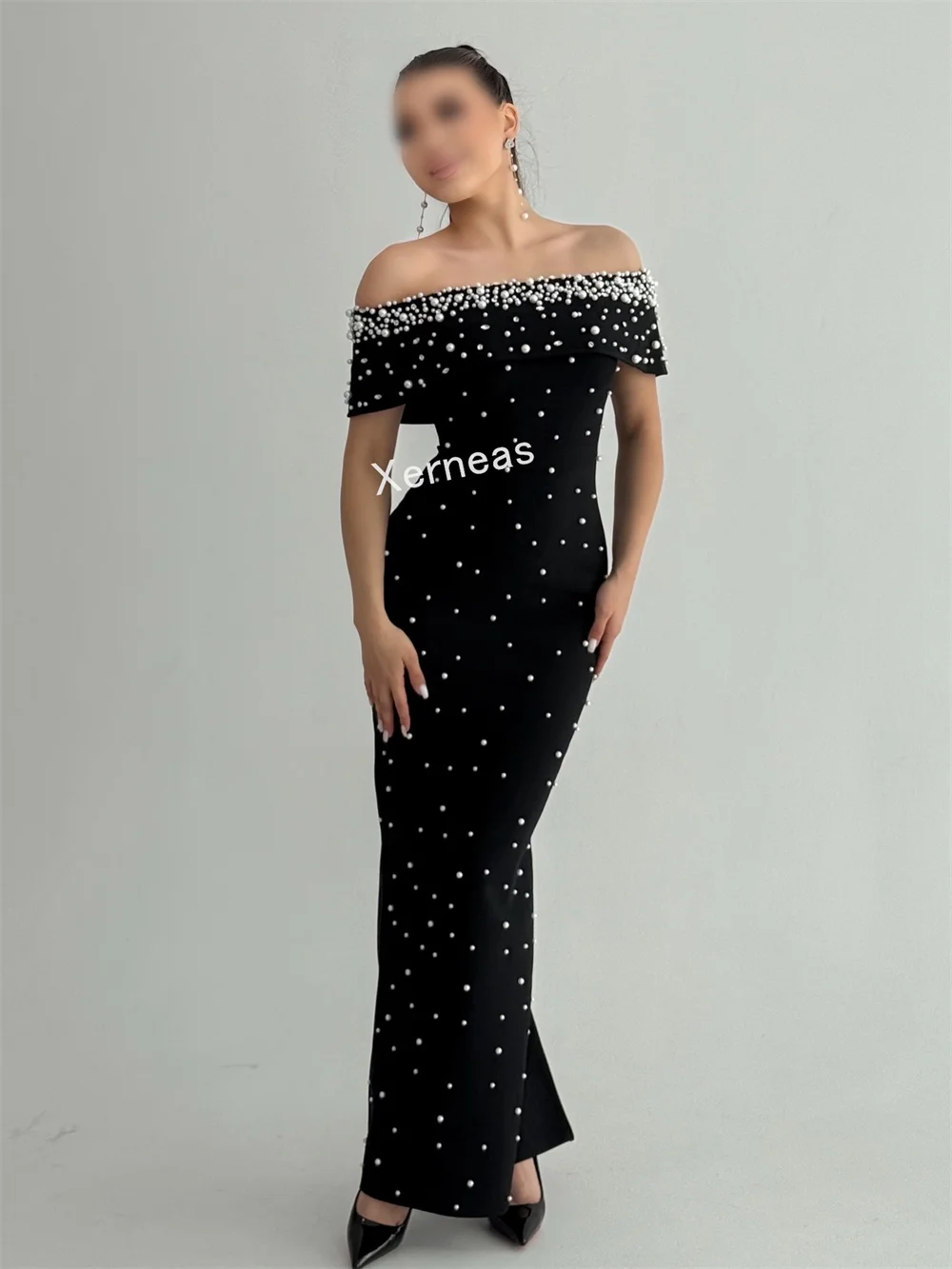 Vestidos largos con hombros descubiertos y cuentas brillantes personalizados, vestido de noche Formal, vestido de fiesta elegante para ocasiones a medida