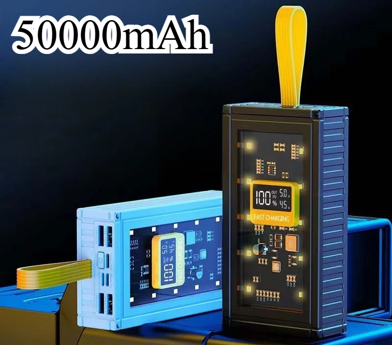 

Литий-полимерный аккумулятор 50000 мАч, инновационный прозрачный мульти-U-порт, выход, быстрая зарядка, мобильный аккумулятор большой емкости