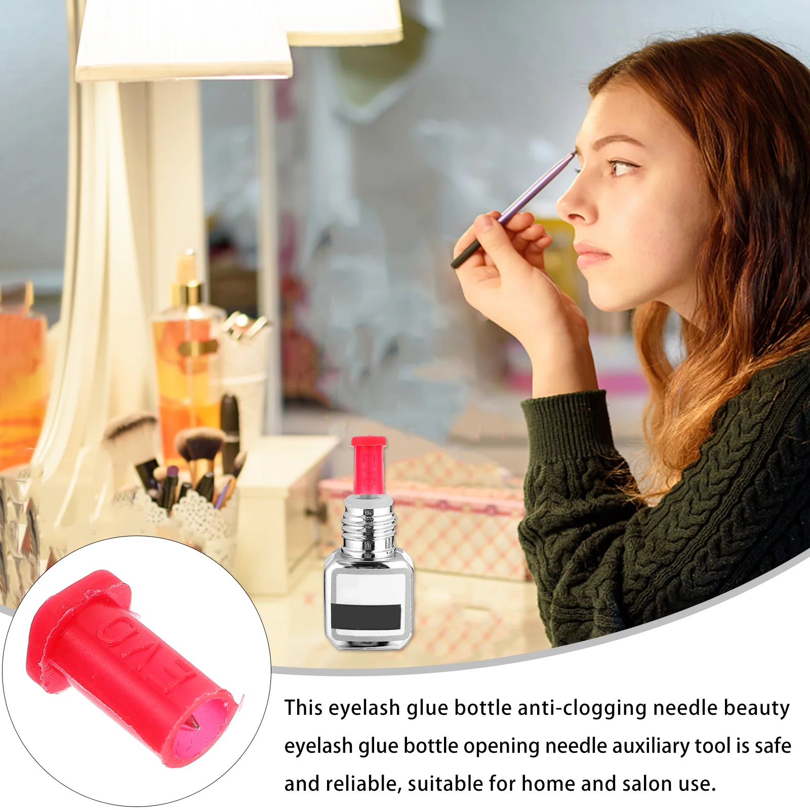 40 pçs garrafa de cola para cílios agulha pontas de substituição de plástico bocal entupido fix universal piercing pino salão de beleza lash fornecimento
