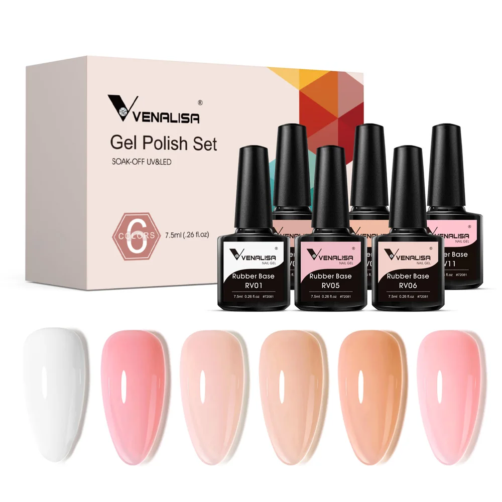 Ven alisa Neon Sommer Farbe Nagel Gel politur 6 stücke/Kit Hema frei Gelee rosa selbst nivellierend lange tragen gehärtete Top Nagel Maniküre Set