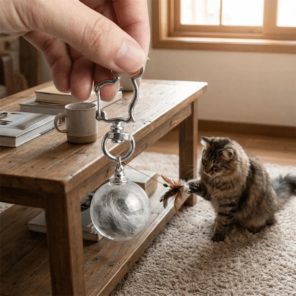 Car Keyring Transparent Cat Hair Storage Box Hanging Cute Pet Hair Keychain Portable Pet Fur Container Party Gift
