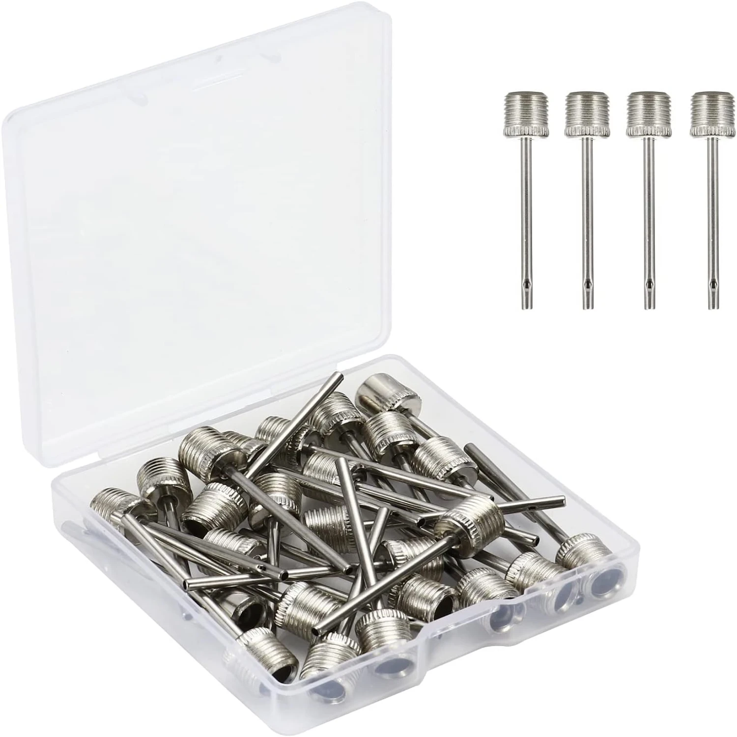 Smooth Application Convenient Durable High-Quality Set of 25 Stainless Steel Ball Needles for Easy Inflating Football Basketball