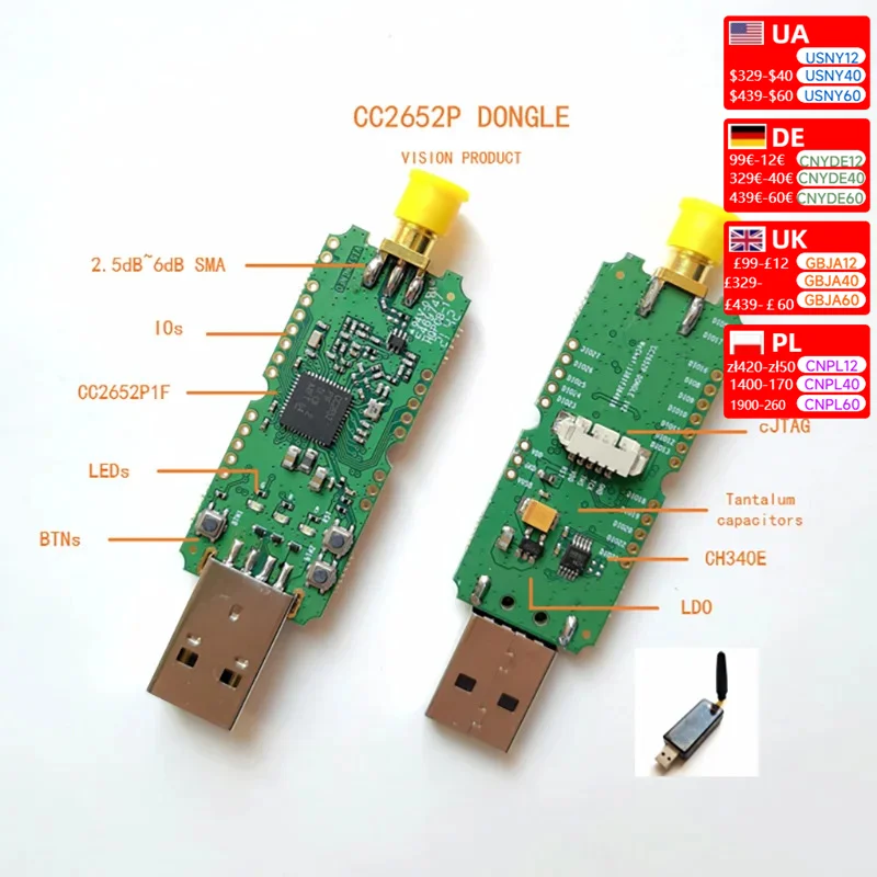 Nvarcher ZZigbee CC2652P Dongle Zigbee2MQTT ZHA Home Assistant BLE