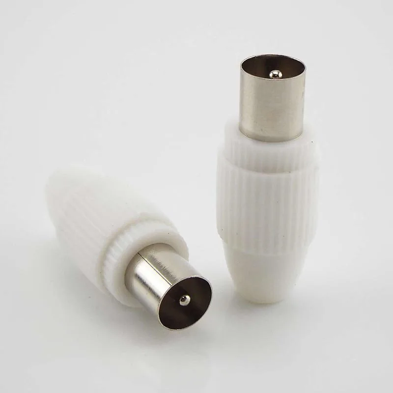 75-5 لحام مجاني RF التلفزيون ذكر أنثى التوصيل 9.5 TV RF محطة هوائي موصل أبيض اللون 9.5 فيديو محول القابس C1 #3