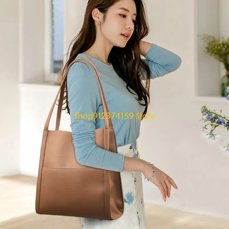 

G5AE Shoulder Bag Tote Lady Purse Versatile Trendy Bag Solid Color Shopping Bags
