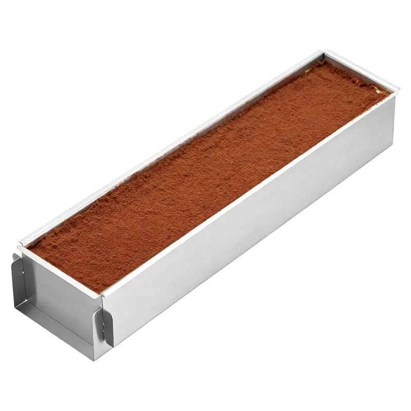 

ABGG-For Tiramisu Pan Rectangle Cake Pan, Stainless Steel With Removable Side, 6 Cm Deep Rectangular Baking Tray For Tiramisu