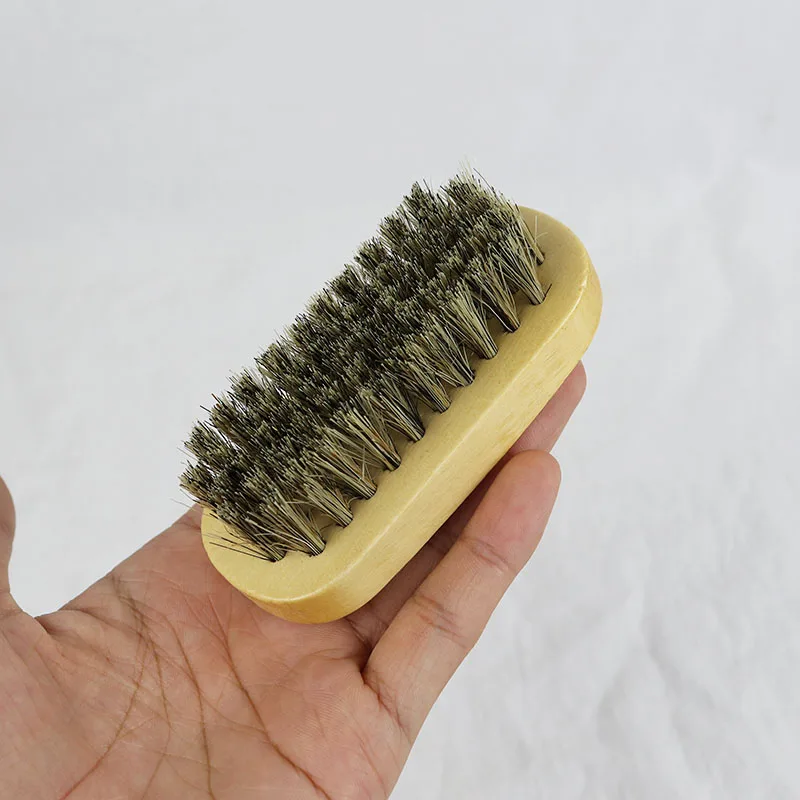 1piece men's mini portable mane brush natural wood anti-static wave brush men's beard brush hair brush