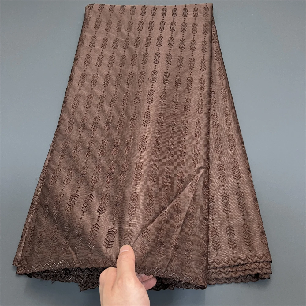 

African Carbon Fiber Lace Fabric,Cotton Fabrics Materials For Clothes,By The Meter,Embroidery,2025,Party Dresses,Tulle,5 Yards