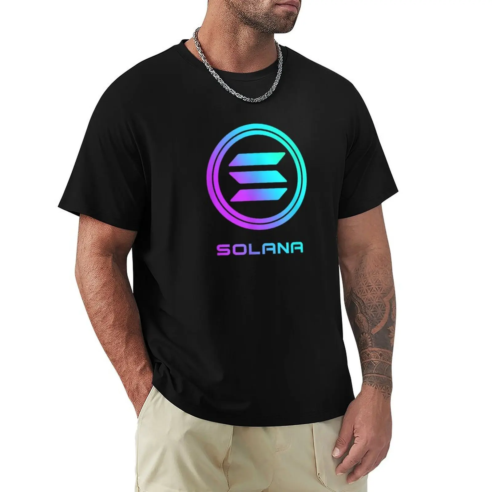 

Solana cryptocurrency Solana SOL T-Shirt man clothes vintage anime shirt slim fit t shirts for men