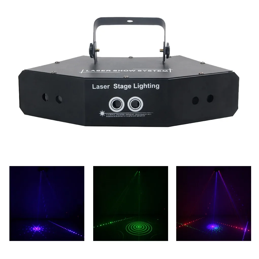 Colorful RGB 6 eyes 25 Big Patterns Beam Laser Projector Lights DMX Scan For Celebration Bar DJ Party Show Stage Lighting Effect