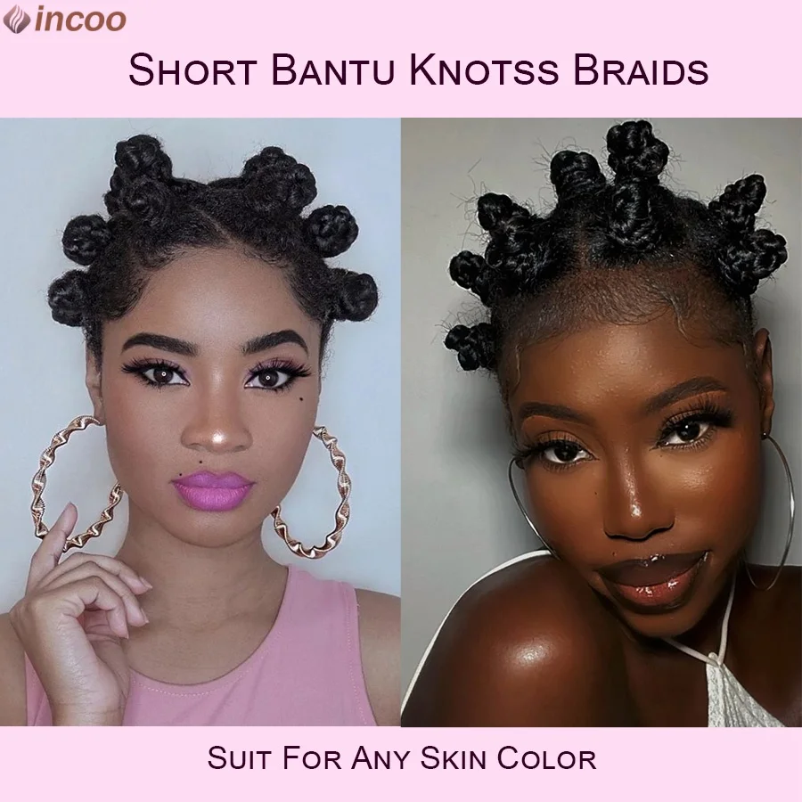 Bantu Knotless Box Braided Wig Synthetic Twist Lace Front Wig Cornrows Buns New African Full Lace Braided Wigs For Black Women